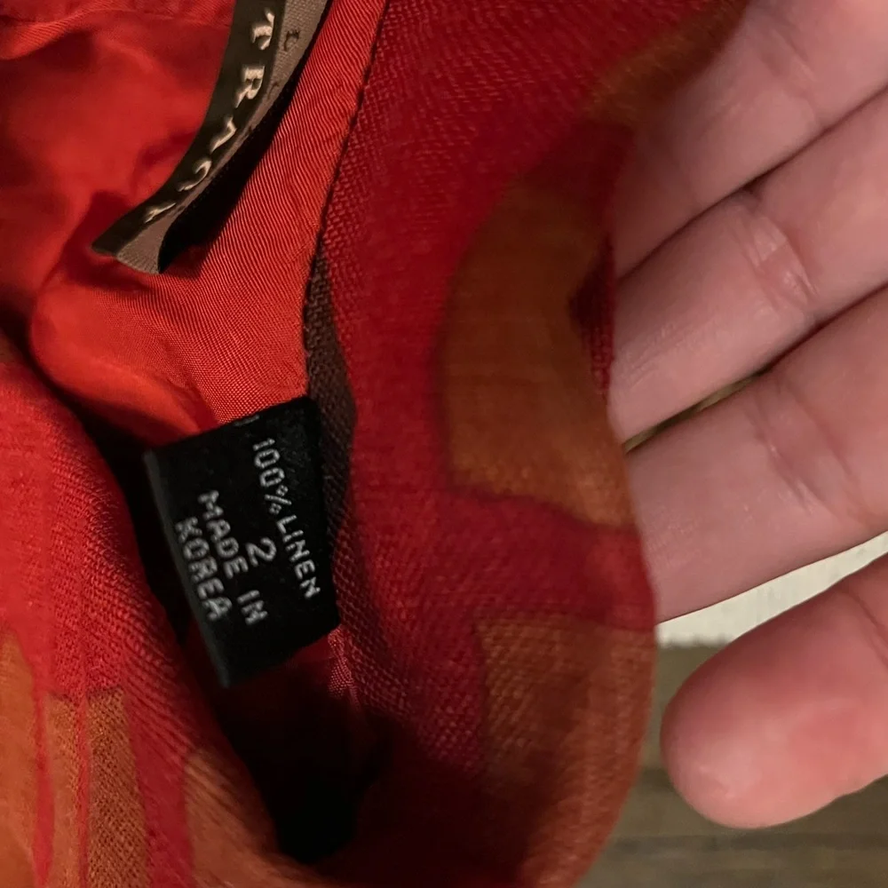 Ellen Tracy Red Patterned Jacket - Picture 4 of 7